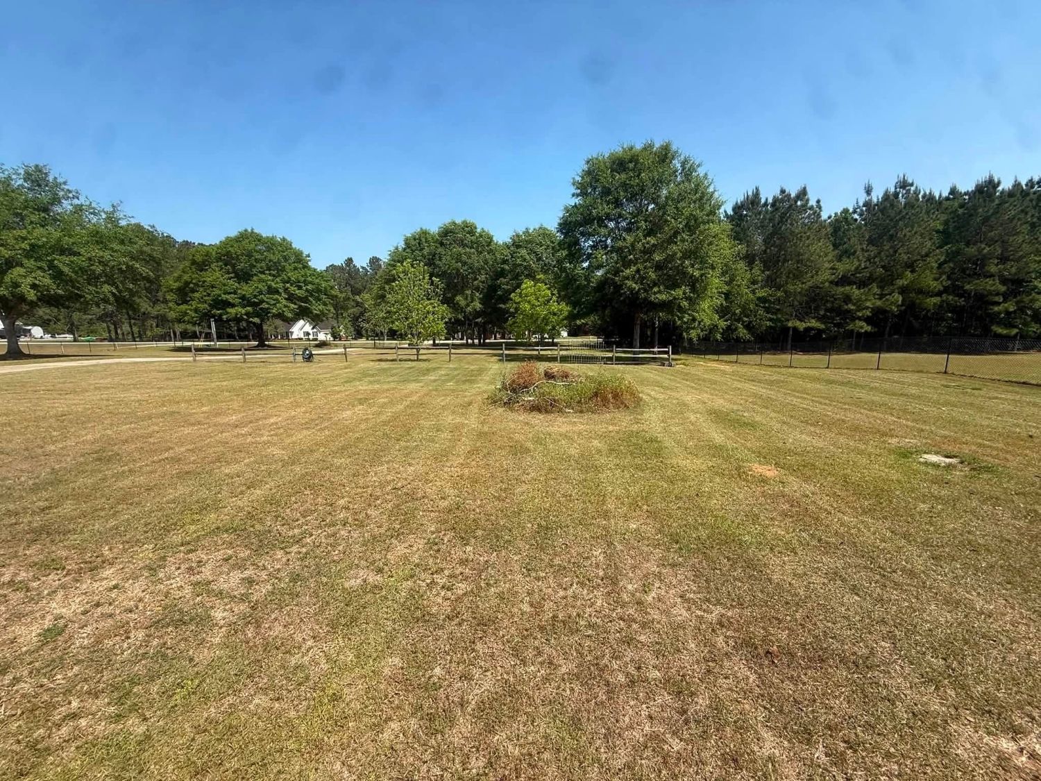 Large property with fresh mowing stripes